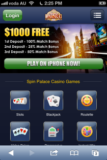 Spin Palace Casino HD for Mobile